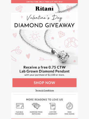 Ritani - Our Gift to You: FREE Lab Diamond Pendant  😍