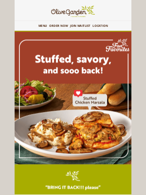 Olive Garden - Stuffed chicken? Say less