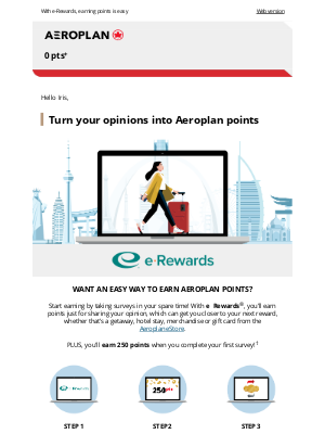 Air Canada - Earn 250+ Aeroplan points just for sharing your thoughts