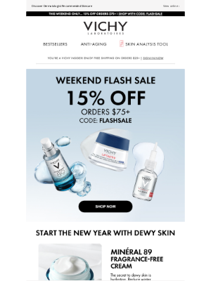 Vichy - Last Chance! 15% OFF Flash Sale