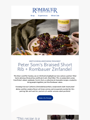 Rombauer Vineyards - Braised Short Ribs + Zinfandel = JOY
