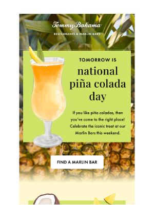 Tommy Bahama - Celebrate Piña Colada Day With Us!