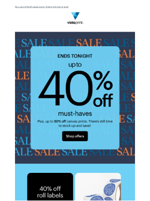 VistaPrint (Australia) - SALE ENDS TONIGHT | Up to 40% off must-haves