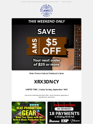 American Musical Supply - Ready, Set, Save! Grab Your Promo Code for a Great Deal