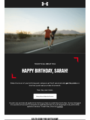 Under Armour - Happy Birthday—you’ve got a UA Reward waiting…