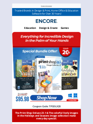 Encore - The Print Shop 23.1 Special Bundle Offer! - Save 20%