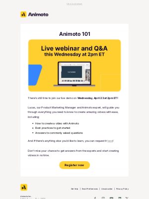 Animoto - Master Animoto in minutes - Join our live demo!