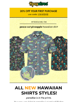 Tipsy Elves - feel the breeze in ALL NEW Hawaiian shirts!