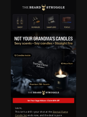 The Beard Struggle - Not Your Grandma’s Candles🔥—60% Off!