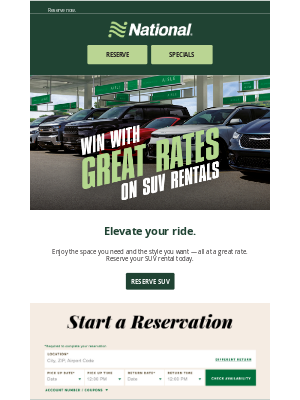 National Car Rental - Great Rates on SUV Rentals! ✨