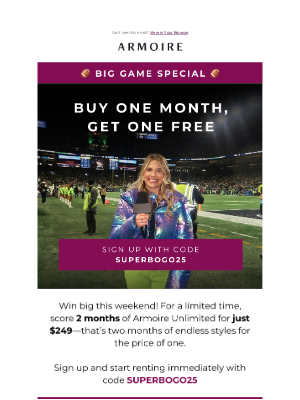 Armoire - Big Game Special: SUPERBOGO 🏈