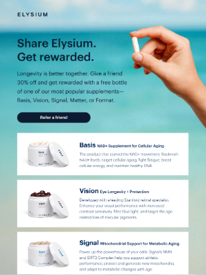 Elysium Health - Invite your friends and family to start aging better