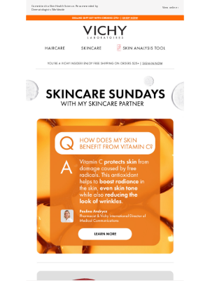 Vichy - Skincare Sunday! Exclusive tips & tricks to reach your skin goals.