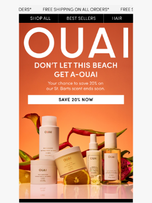 OUAI HAIRCARE - Ends soon: Save 20% on St. Barts scent