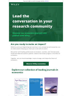 John Wiley & Sons - Continue your journey with Wiley economics journals