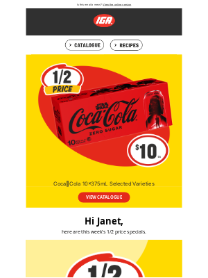 IGA (Independent Grocers Alliance) - Save up to $44 on these 1/2 Price Specials!
