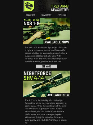 T.REX ARMS - NEW: Nightforce Optics + Reptilia AUS Mounts