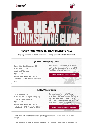 Miami Heat - ⌛️ Last Chance to Register!