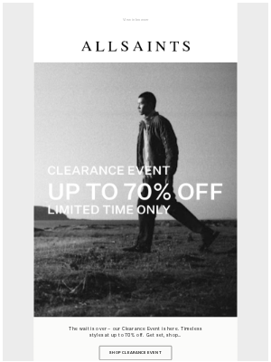 ALLSAINTS (United Kingdom) - Clearance Event: Up To 70% Off