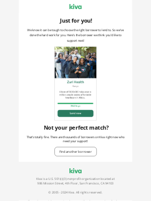 Kiva - 👀 We found a borrower we think you’ll want to help!