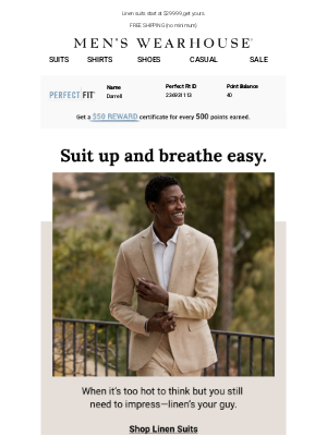 Men's Wearhouse - It's officially linen season
