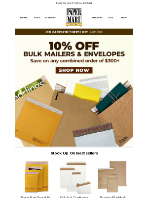 Paper Mart - Save 10% on Bulk Bubble Mailers & Envelopes