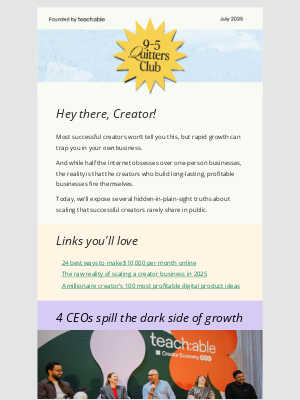 Teachable - 4 CEOs spill the dark side of growth 🌑