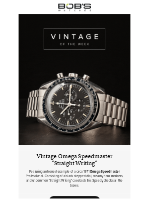 Bob's Watches - Since 1957: The Omega Speedmaster