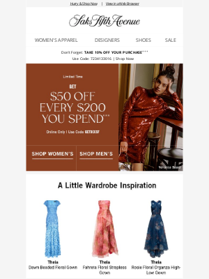 Saks Fifth Avenue - Reminder: Wrap up your shopping with $50 off every $200 you spend + We just marked these down