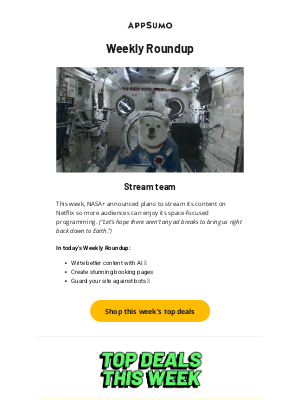 AppSumo - Stream me up, Scotty