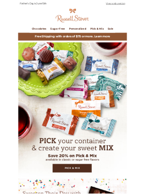 Russell Stover Candies - Make It Personal – 20% Off Pick & Mix & Personalized Boxes!