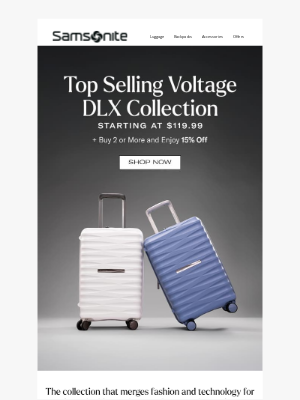 Samsonite - Energize Every Journey with Voltage From $119.99