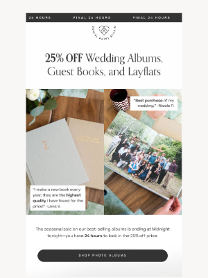 Social Print Studio - 24 Hours for 25% off Guest Books & Wedding Albums ⌛