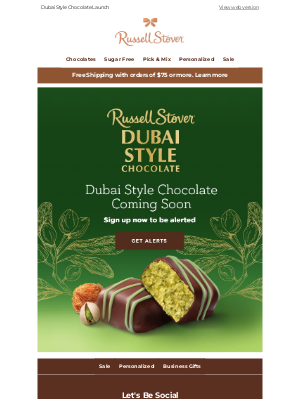 Russell Stover Candies - Big News! Dubai Style Chocolate Coming Soon!