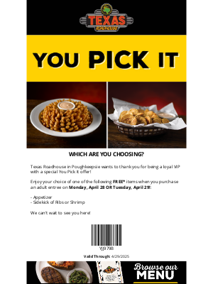 Texas Roadhouse - You Get to Choose!