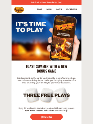 Cracker Barrel - Rewards members have more fun