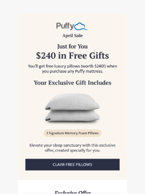 Puffy - $240 in luxury sleep 🎁 gifts - just for you!