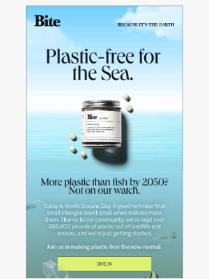 Bite Toothpaste Bits - Scary facts for World Oceans Day.