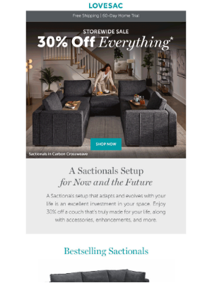Lovesac - One Couch, Endless Possibilities. Now 30% Off.