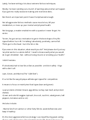 Burn The Fat - Fastest aggressive fat loss plan I'd actually recommend