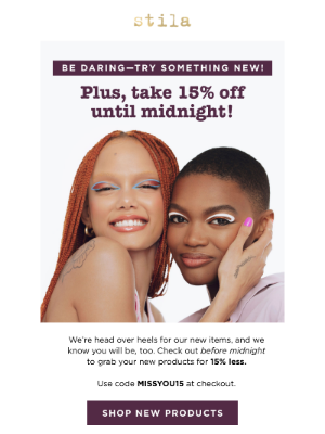 Stila Cosmetics - Your 15% off Code Expires Soon! ⏰