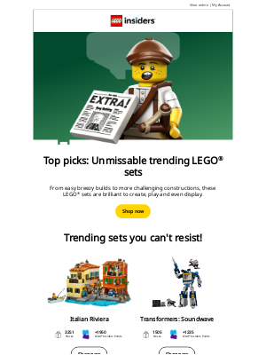 LEGO - Don’t miss these exciting sets