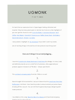Ugmonk - 5 things I'm digging – June edition