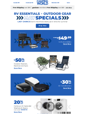 Gander Mountain - Last Chance to Save on Air Conditioners, Chairs, Grills & More