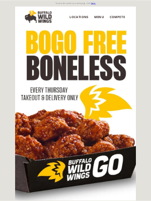 Buffalo Wild Wings - Playoffs call for BOGO Boneless