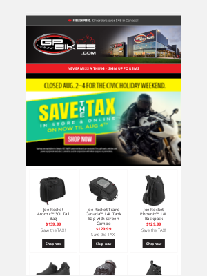 GP Bikes - 🏁 Save the Tax – Long Weekend Sale Ends Aug 4th!