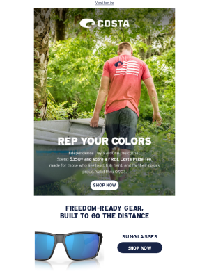 Costa Sunglasses - Your free Costa T-Shirt* is waiting 🇺🇸