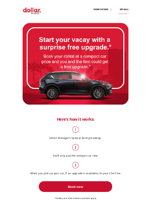 Dollar Rent A Car - The Manager’s Special is back