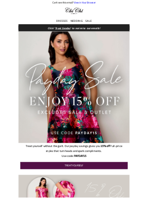 Chi Chi London - PAYDAY = 15% OFF! 😍