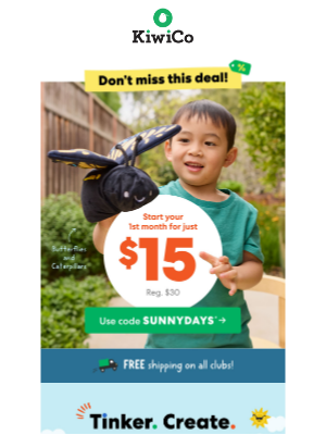 Kiwi Co. - Start for just $15 first month (Reg. $30)